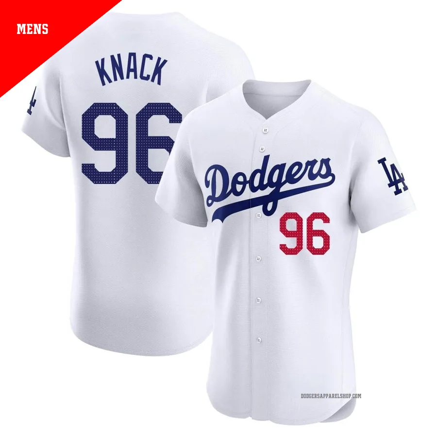 Men's Los Angeles Dodgers ＃96 Landon Knack White Elite Home Jersey