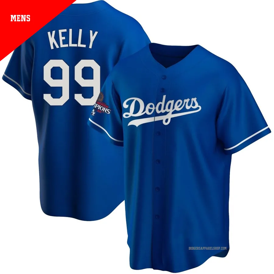 Men's Los Angeles Dodgers ＃99 Joe Kelly Royal Replica Alternate 2024 World Series Champions Jersey