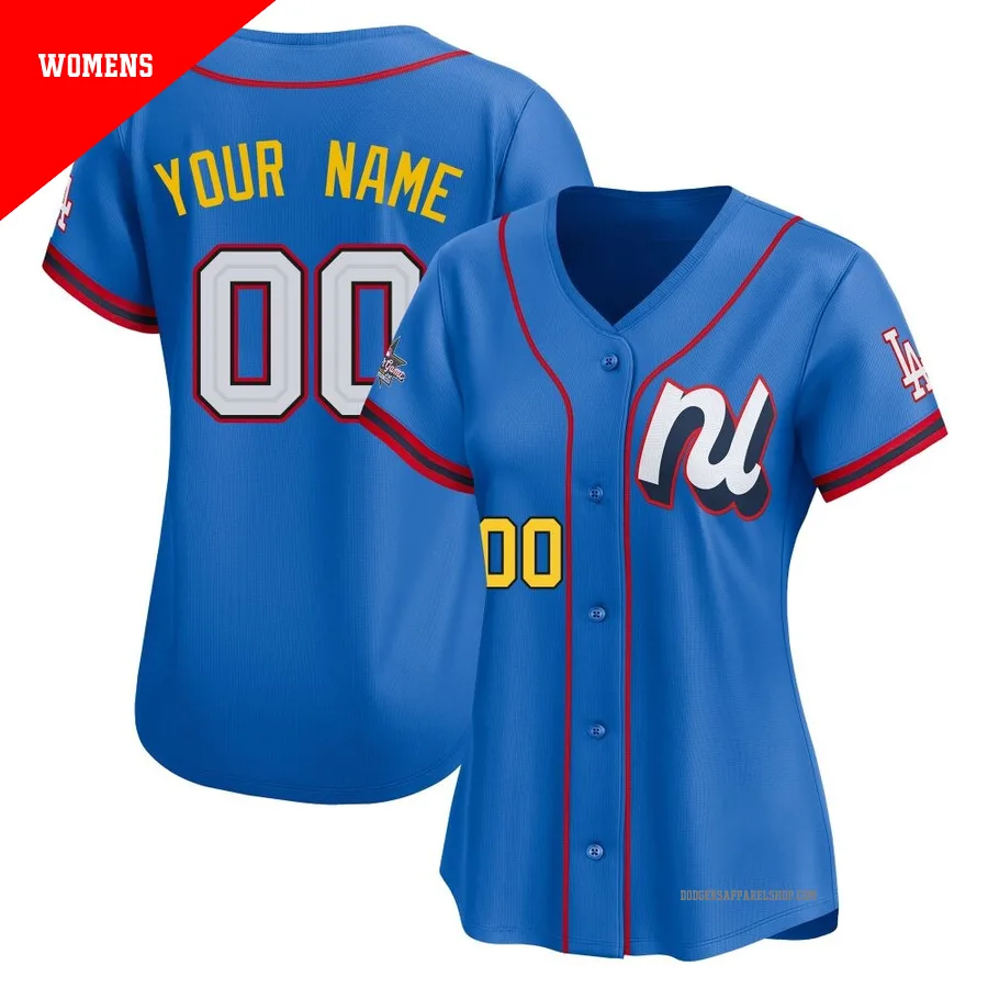 Women's Los Angeles Dodgers ＃00 Custom Blue Limited National League 2025 All-Star Edition Jersey