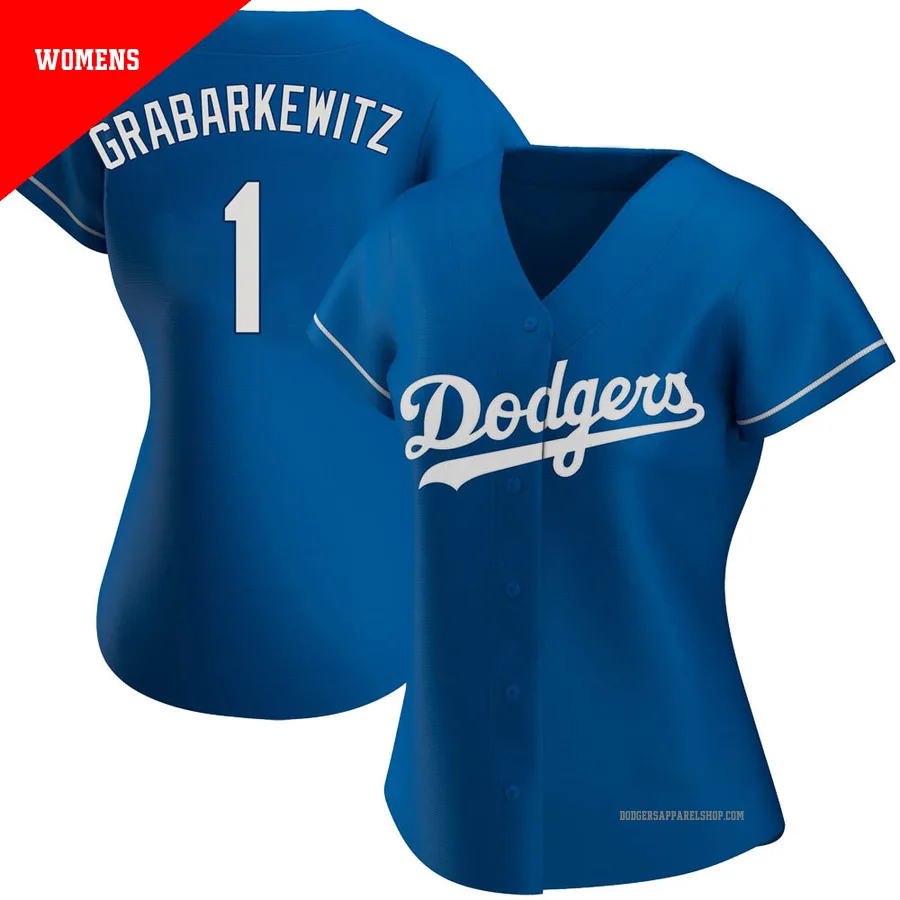 Women's Los Angeles Dodgers ＃1 Billy Grabarkewitz Royal Authentic Alternate Jersey
