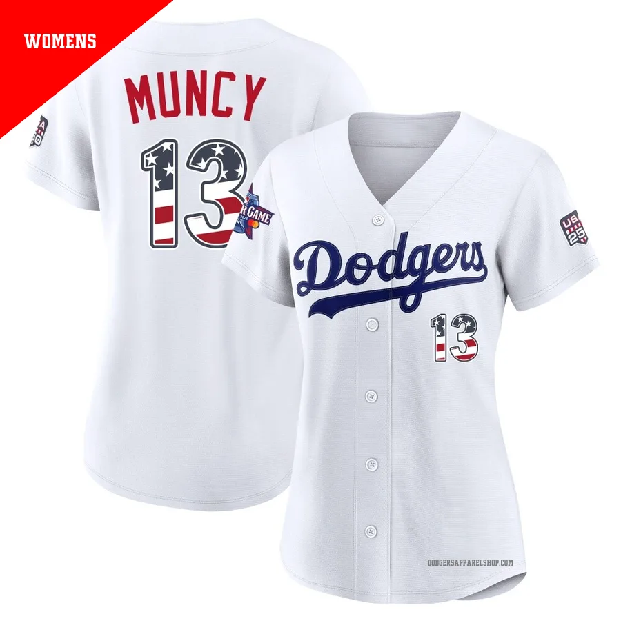 Women's Los Angeles Dodgers ＃13 Max Muncy White Limited 2026 All-Star Edition Stars & Stripes Home Stadium Jersey