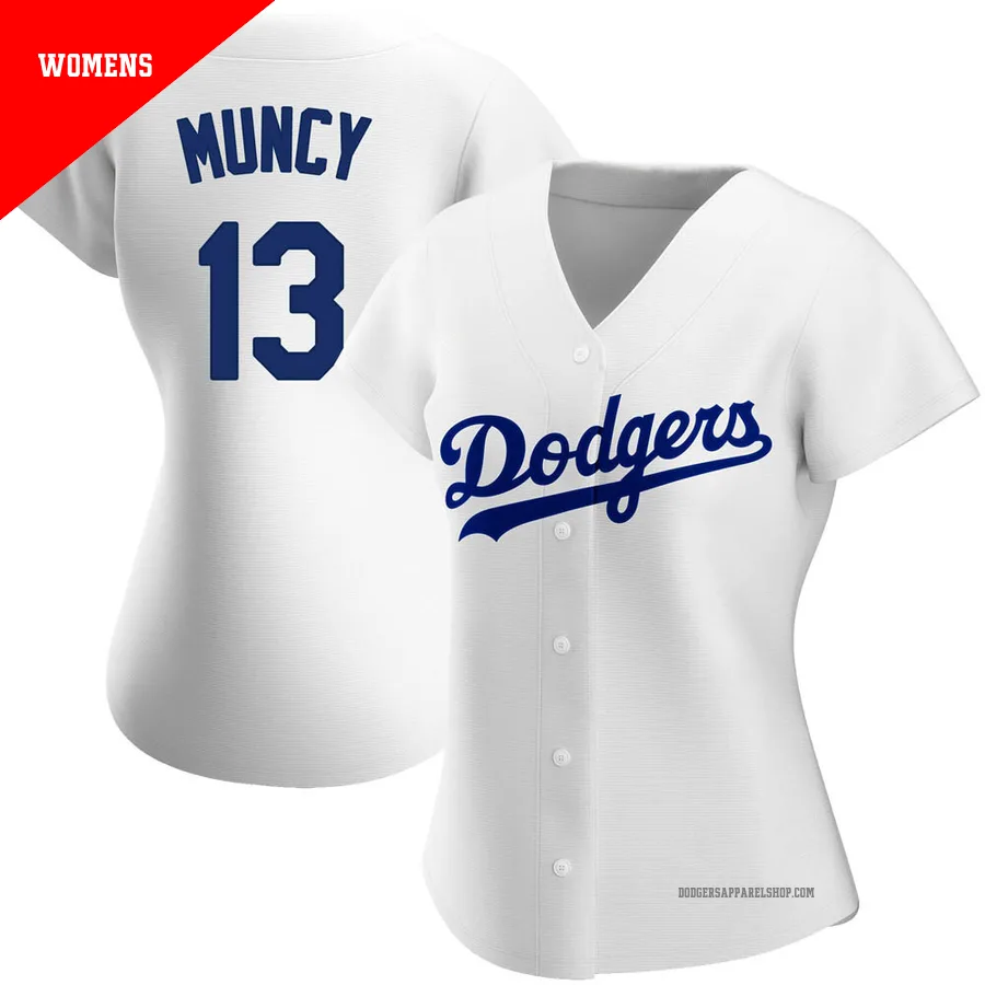 Women's Los Angeles Dodgers ＃13 Max Muncy White Replica Home Jersey