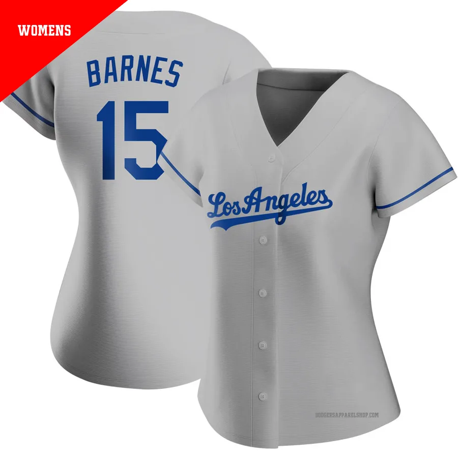 Women's Los Angeles Dodgers ＃15 Austin Barnes Gray Replica Road Jersey