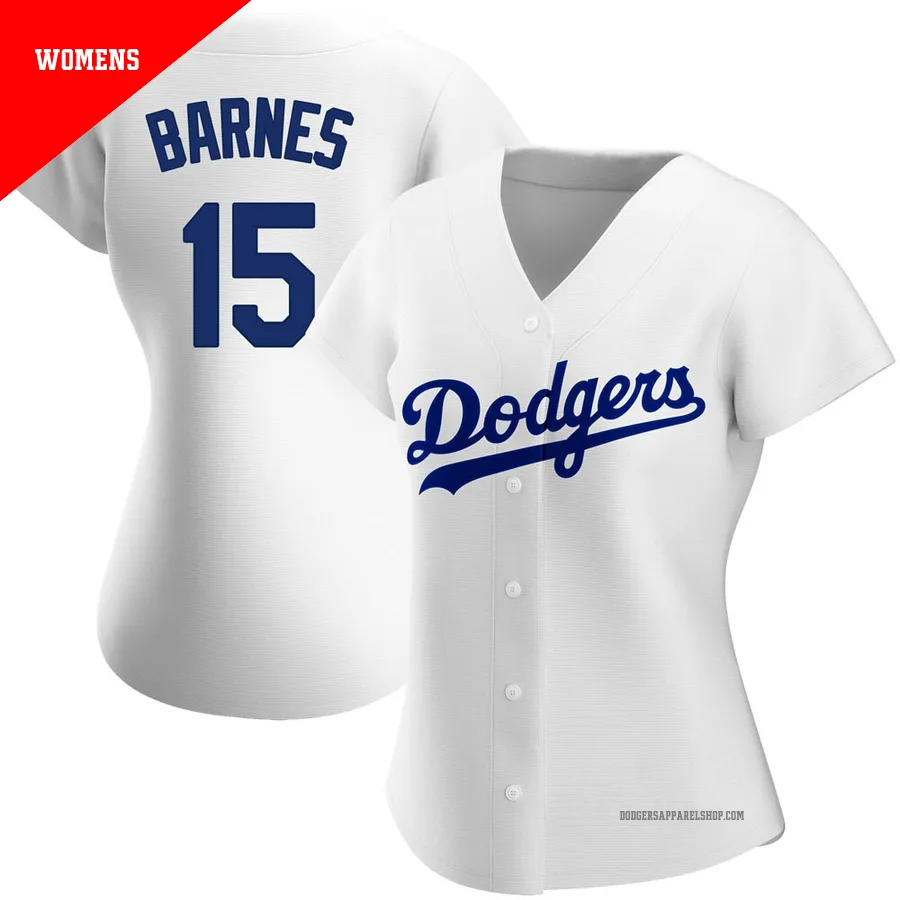 Women's Los Angeles Dodgers ＃15 Austin Barnes White Authentic Home Jersey
