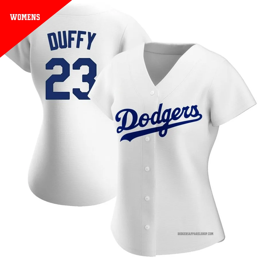 Women's Los Angeles Dodgers ＃23 Danny Duffy White Authentic Home Jersey