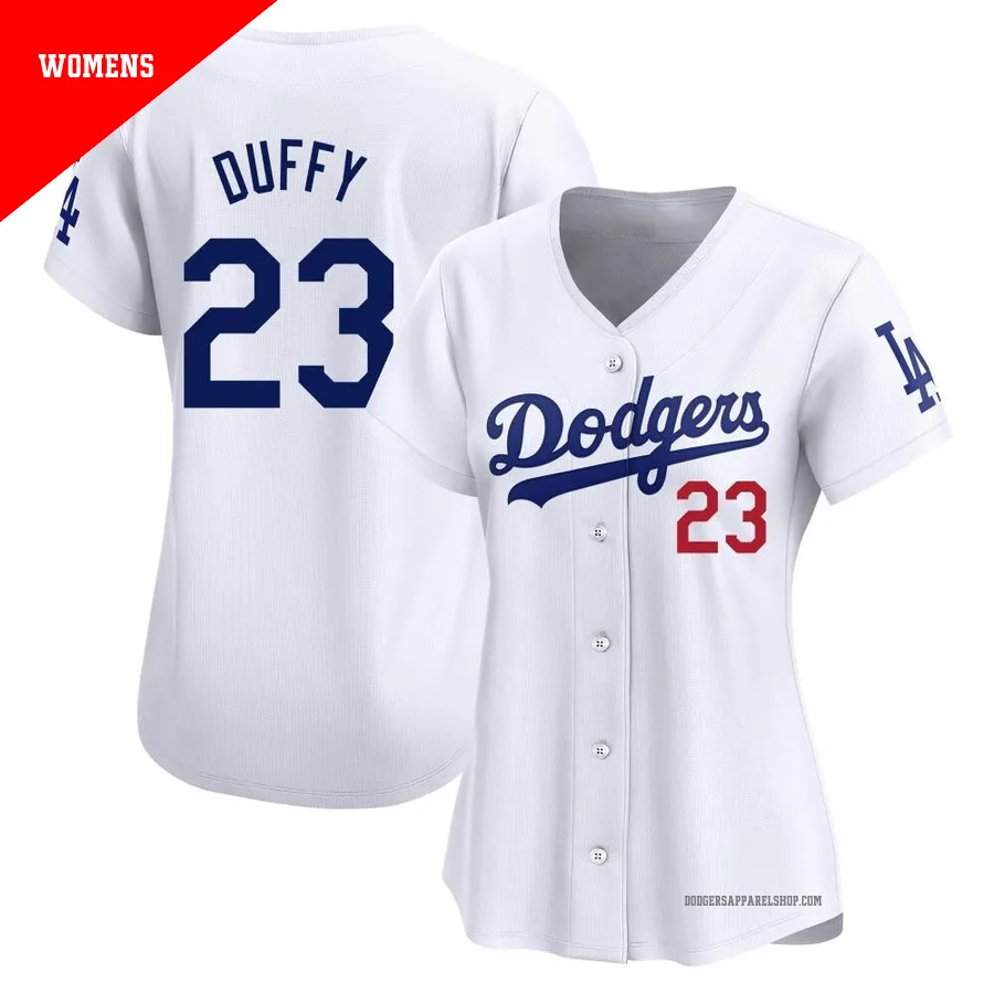 Women's Los Angeles Dodgers ＃23 Danny Duffy White Limited Home Jersey
