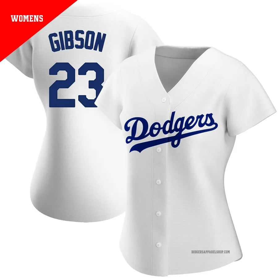 Women's Los Angeles Dodgers ＃23 Kirk Gibson White Authentic Home Jersey