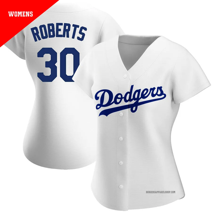 Women's Los Angeles Dodgers ＃30 Dave Roberts White Replica Home Jersey