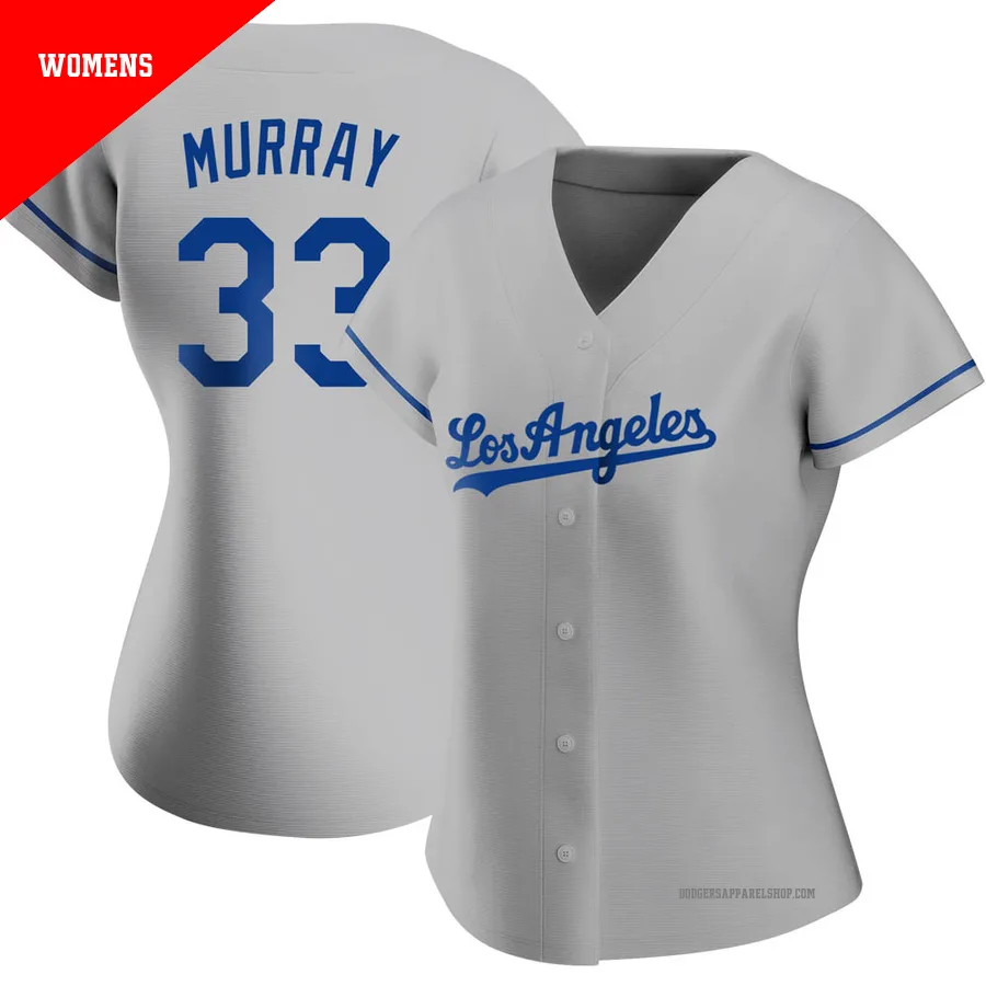 Women's Los Angeles Dodgers ＃33 Eddie Murray Gray Replica Road Jersey