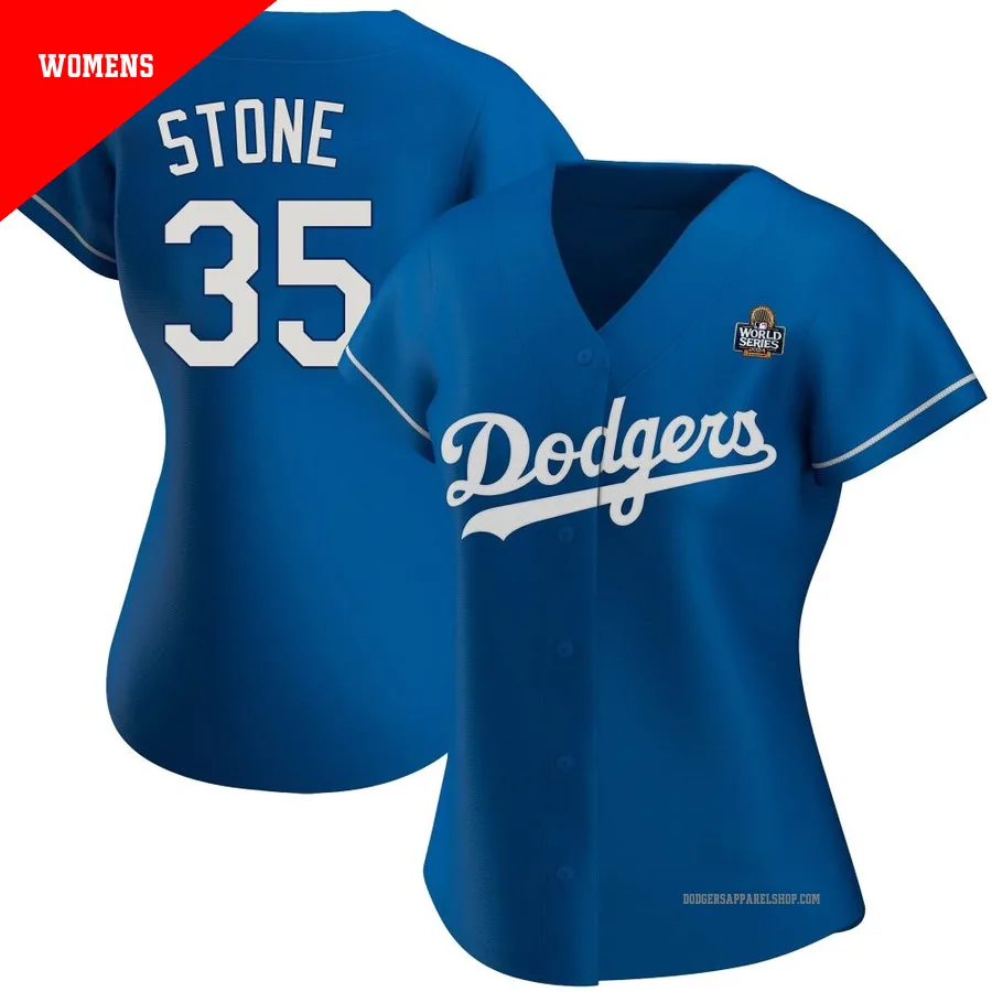 Women's Los Angeles Dodgers ＃35 Gavin Stone Royal Replica Alternate 2024 World Series Jersey