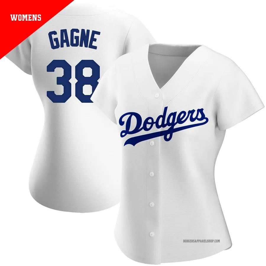 Women's Los Angeles Dodgers ＃38 Eric Gagne White Replica Home Jersey
