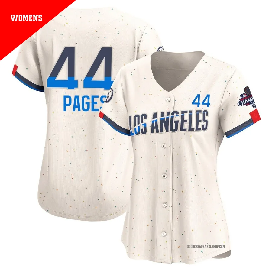 Women's Los Angeles Dodgers ＃44 Andy Pages Cream Limited 2024 City Connect World Series Champions Jersey