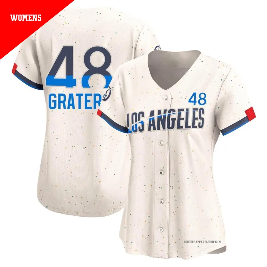 Women's Los Angeles Dodgers ＃48 Brusdar Graterol Cream Limited 2024 City Connect Jersey