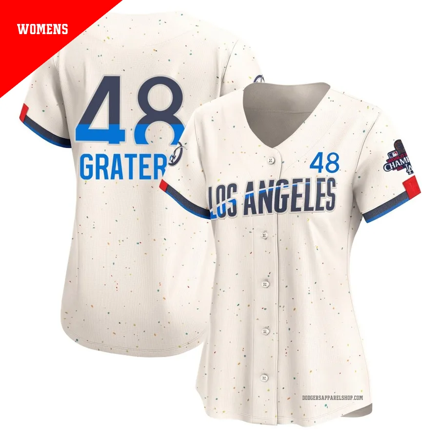 Women's Los Angeles Dodgers ＃48 Brusdar Graterol Cream Limited 2024 City Connect World Series Champions Jersey