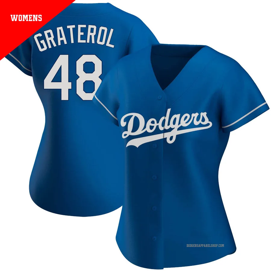 Women's Los Angeles Dodgers ＃48 Brusdar Graterol Royal Authentic Alternate Jersey