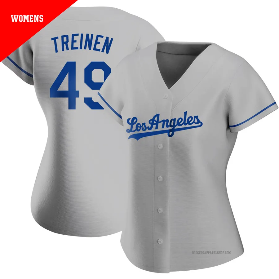 Women's Los Angeles Dodgers ＃49 Blake Treinen Gray Authentic Road Jersey
