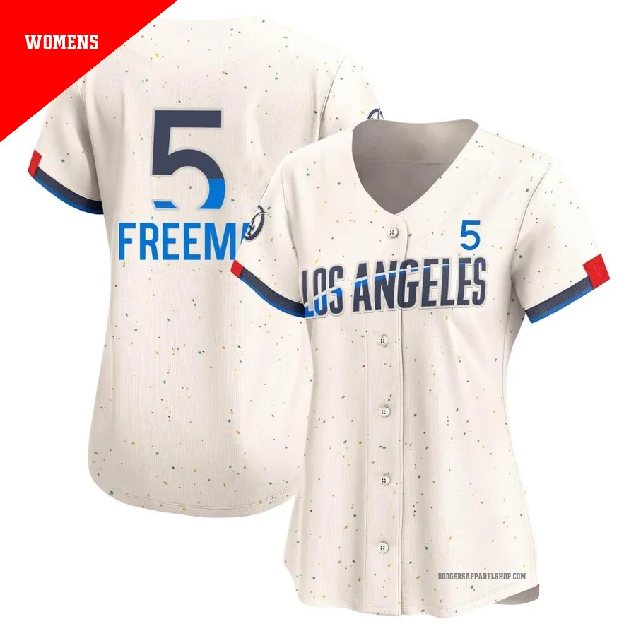 Women's Los Angeles Dodgers ＃5 Freddie Freeman Cream Limited 2024 City Connect Jersey
