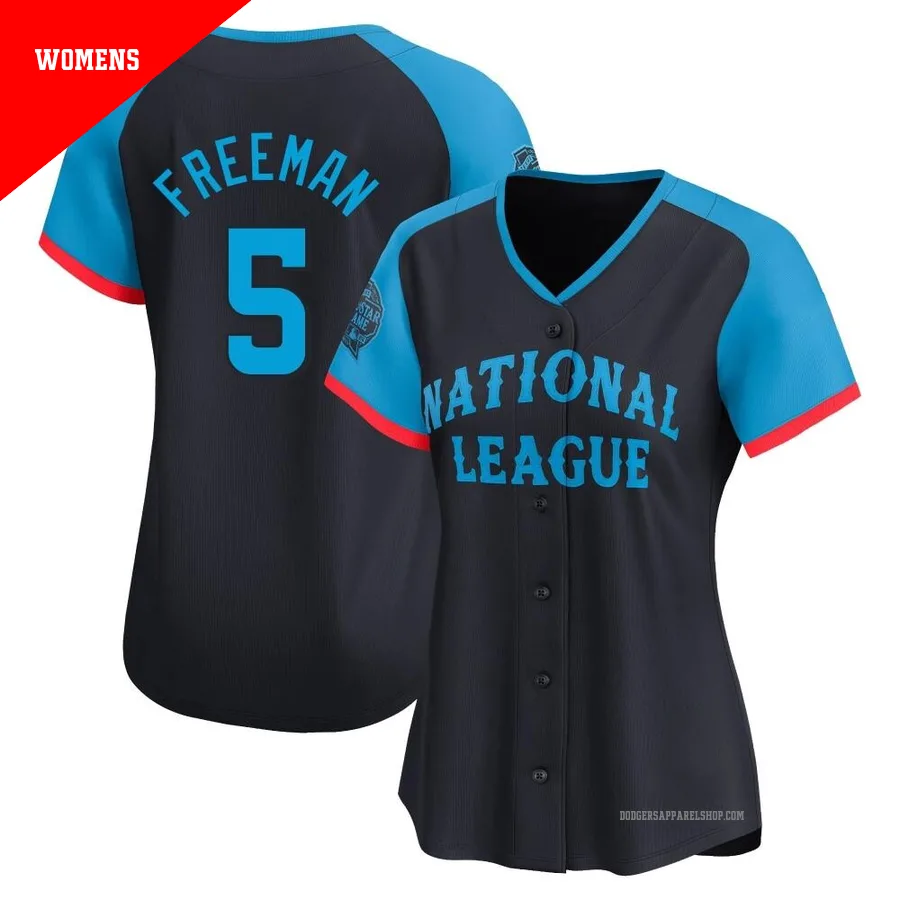 Women's Los Angeles Dodgers ＃5 Freddie Freeman Navy Limited National League 2024 All-Star Game Jersey