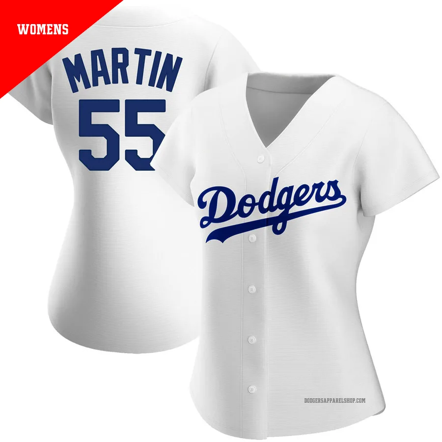 Women's Los Angeles Dodgers ＃55 Russell Martin White Replica Home Jersey