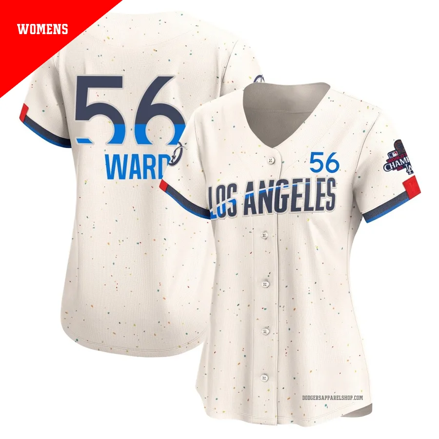 Women's Los Angeles Dodgers ＃56 Ryan Ward Cream Limited 2024 City Connect World Series Champions Jersey