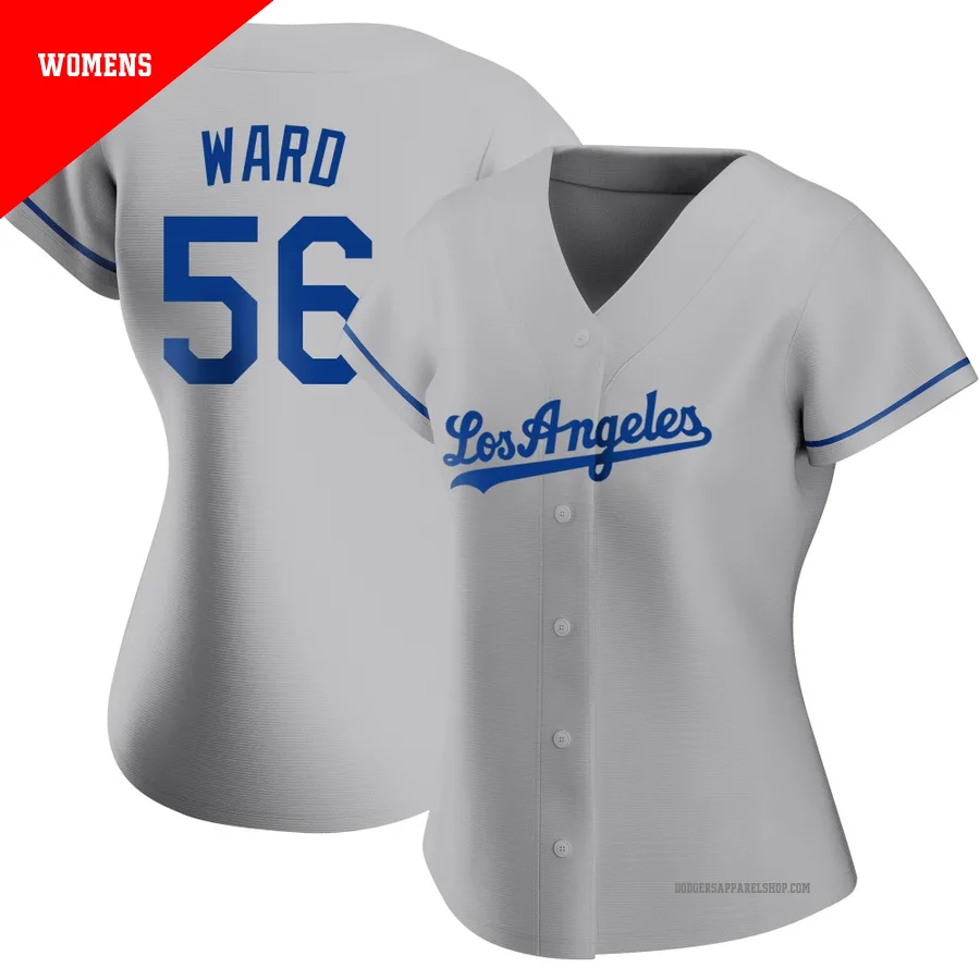 Women's Los Angeles Dodgers ＃56 Ryan Ward Gray Replica Road Jersey