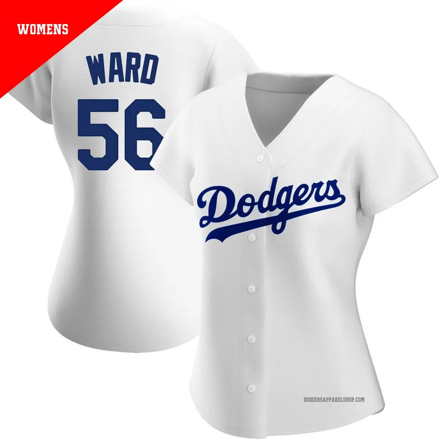 Women's Los Angeles Dodgers ＃56 Ryan Ward White Authentic Home Jersey