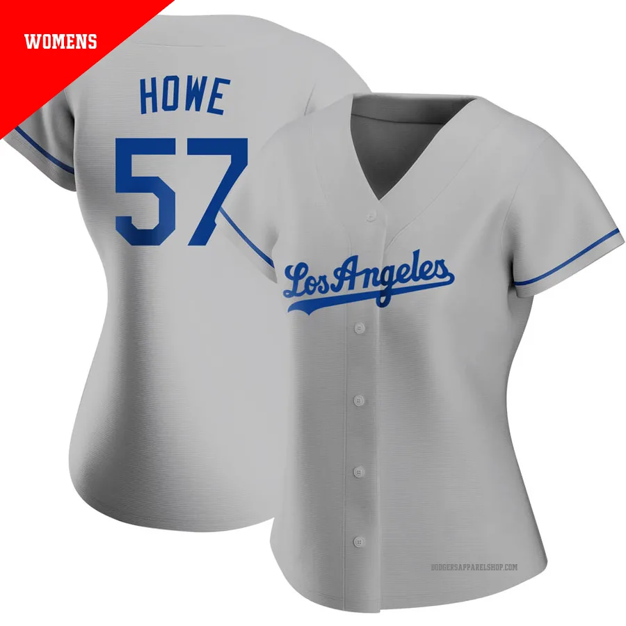 Women's Los Angeles Dodgers ＃57 Steve Howe Gray Replica Road Jersey