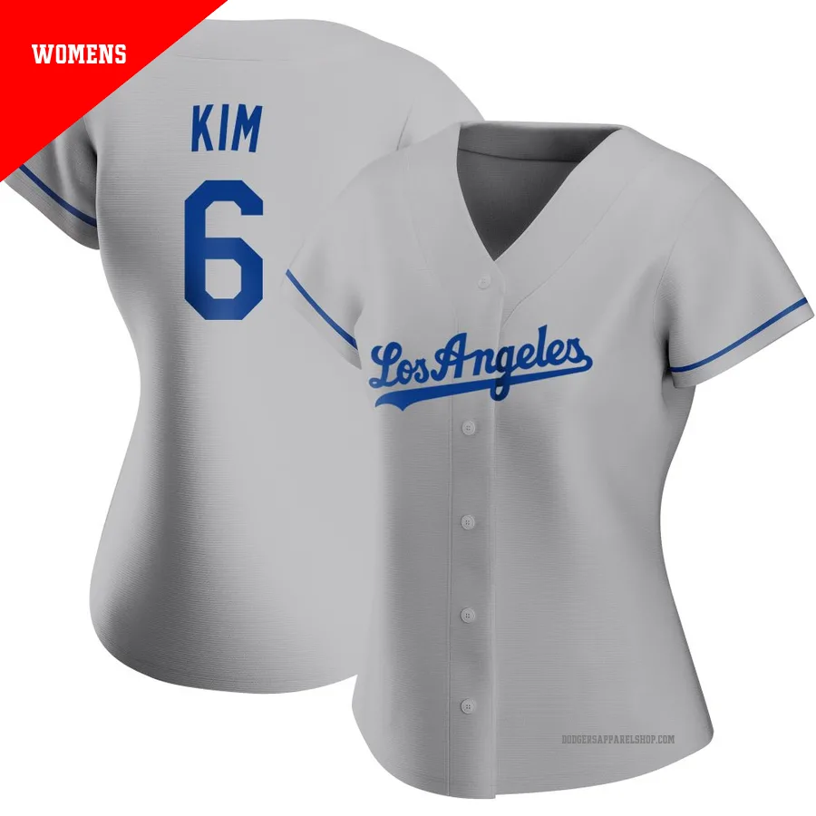 Women's Los Angeles Dodgers ＃6 Hyeseong Kim Gray Replica Road Jersey