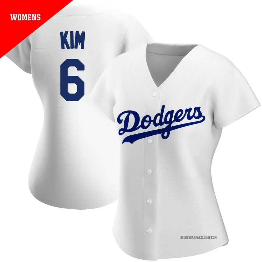 Women's Los Angeles Dodgers ＃6 Hyeseong Kim White Authentic Home Jersey