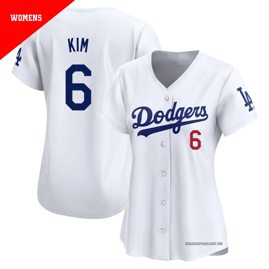 Women's Los Angeles Dodgers ＃6 Hyeseong Kim White Limited Home Jersey