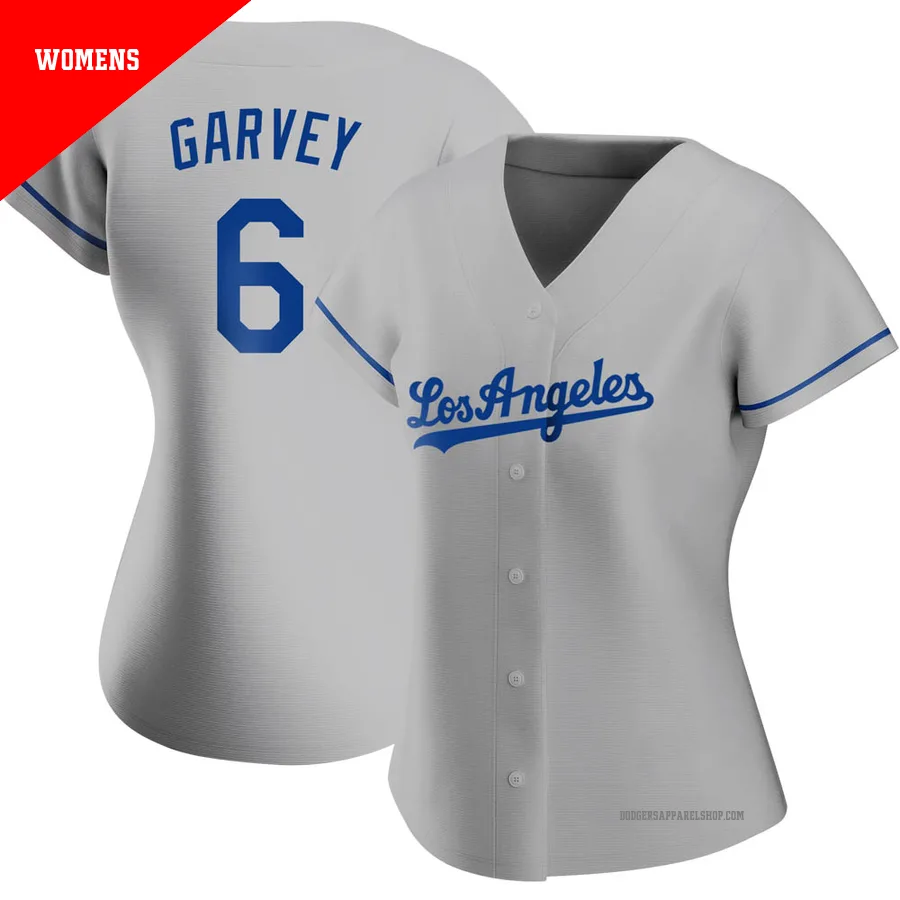 Women's Los Angeles Dodgers ＃6 Steve Garvey Gray Replica Road Jersey