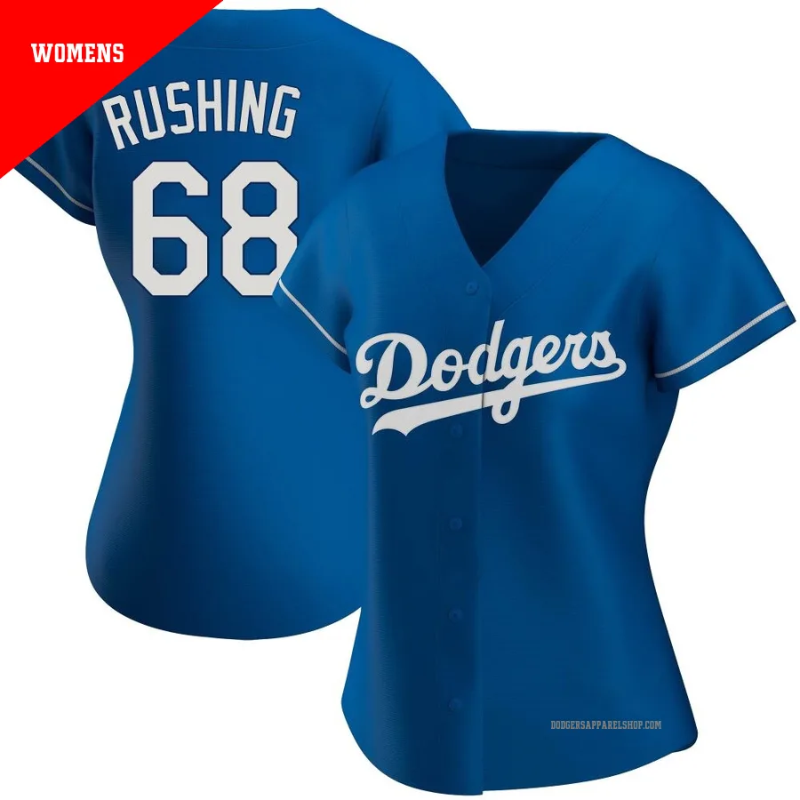 Women's Los Angeles Dodgers ＃68 Dalton Rushing Royal Authentic Alternate Jersey