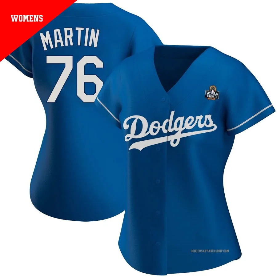 Women's Los Angeles Dodgers ＃76 J.D. Martin Royal Replica Alternate 2024 World Series Jersey