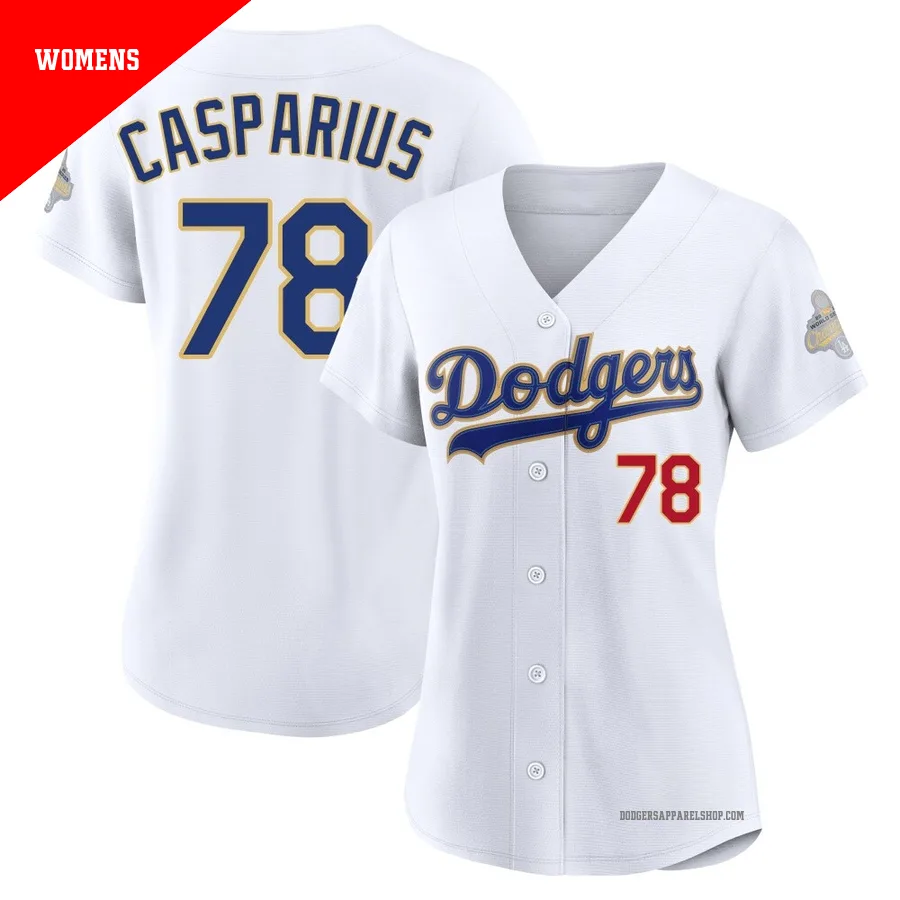 Women's Los Angeles Dodgers ＃78 Ben Casparius Gold Limited White 2026 Collection Stadium Jersey