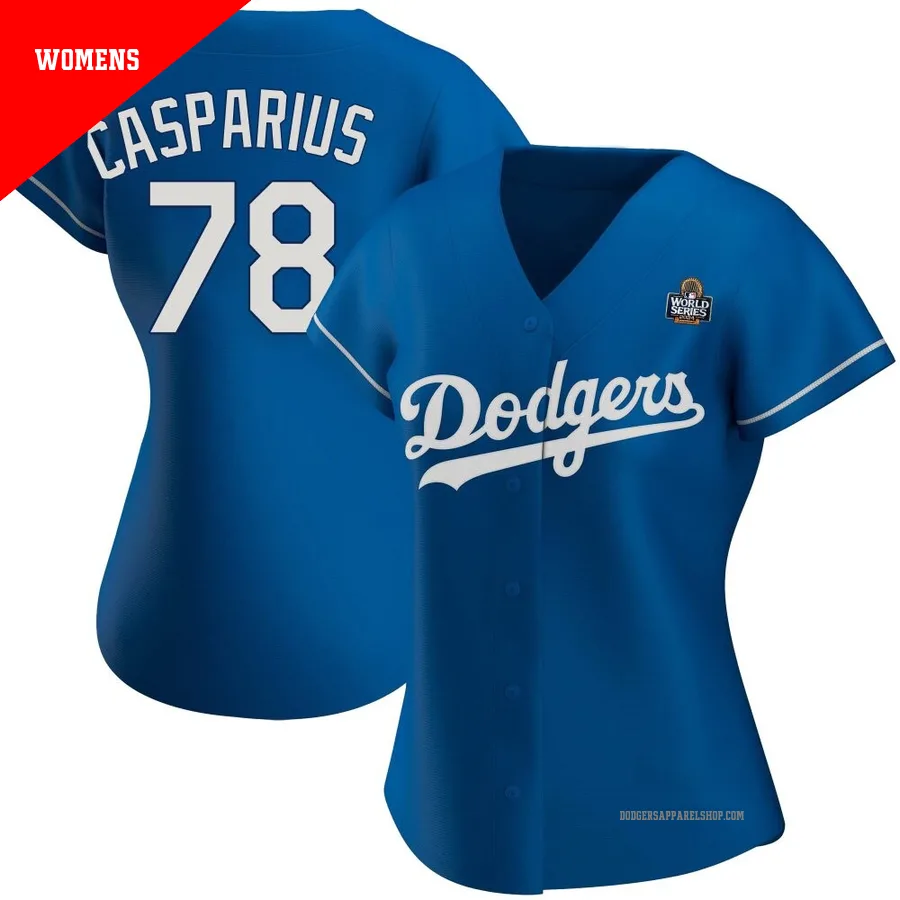 Women's Los Angeles Dodgers ＃78 Ben Casparius Royal Authentic Alternate 2024 World Series Jersey