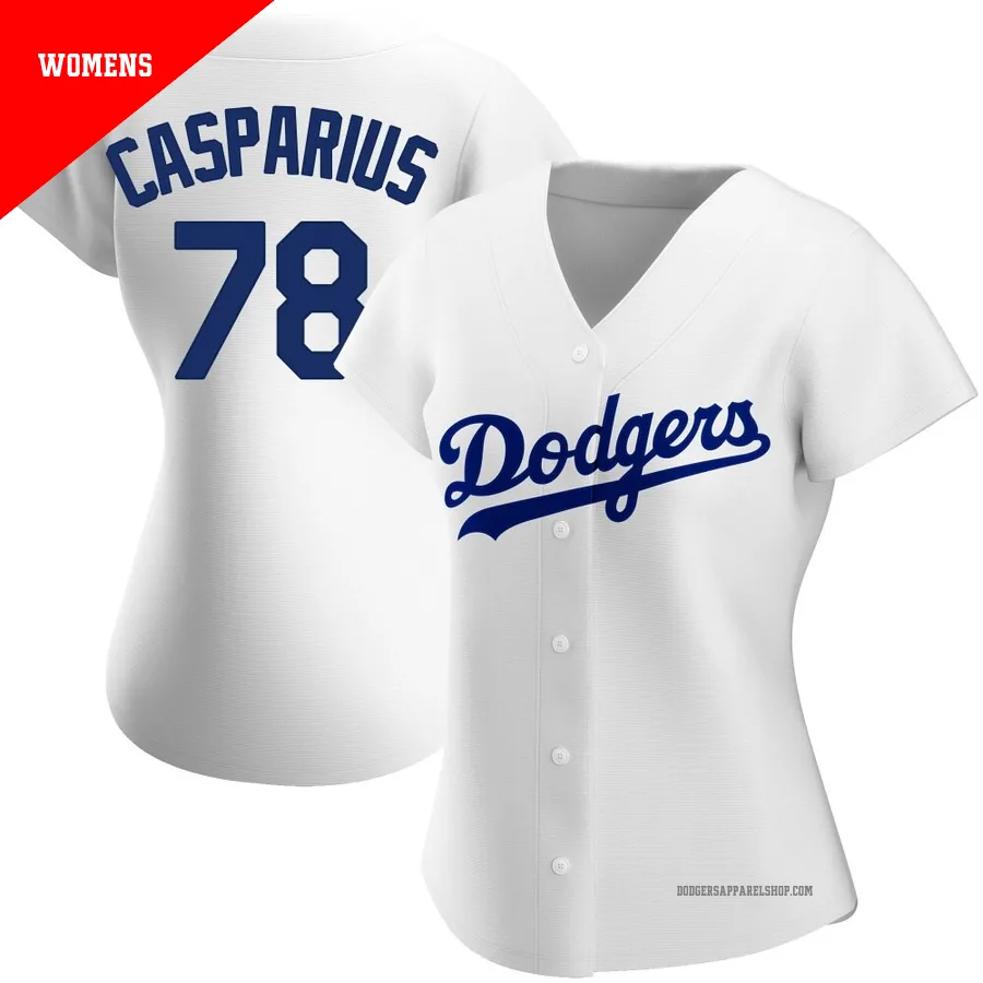 Women's Los Angeles Dodgers ＃78 Ben Casparius White Replica Home Jersey