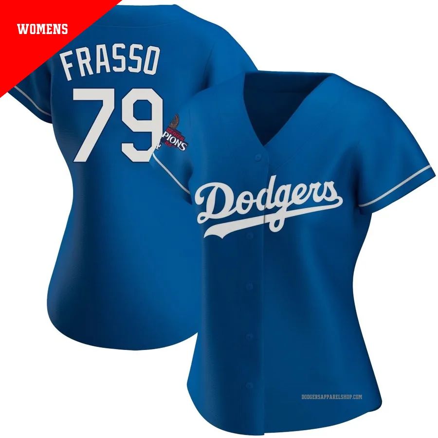 Women's Los Angeles Dodgers ＃79 Nick Frasso Royal Authentic Alternate 2024 World Series Champions Jersey