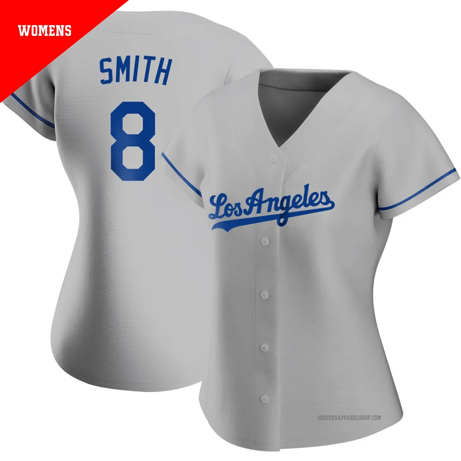 Women's Los Angeles Dodgers ＃8 Reggie Smith Gray Replica Road Jersey