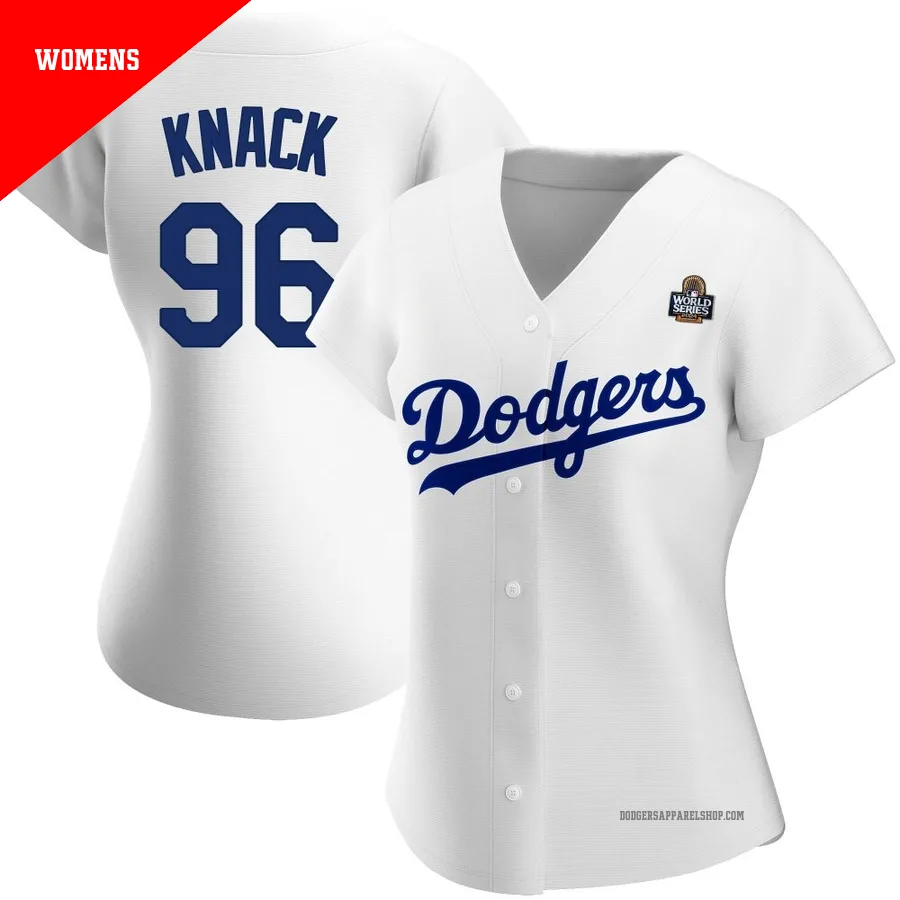Women's Los Angeles Dodgers ＃96 Landon Knack White Authentic Home 2024 World Series Jersey