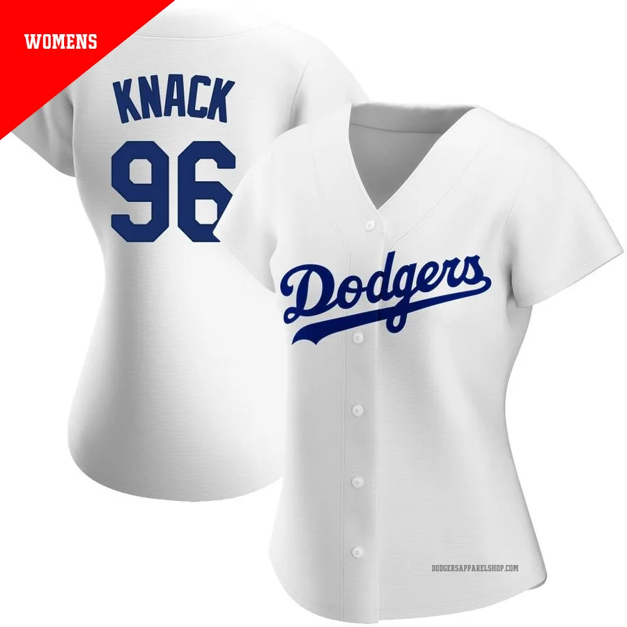 Women's Los Angeles Dodgers ＃96 Landon Knack White Replica Home Jersey