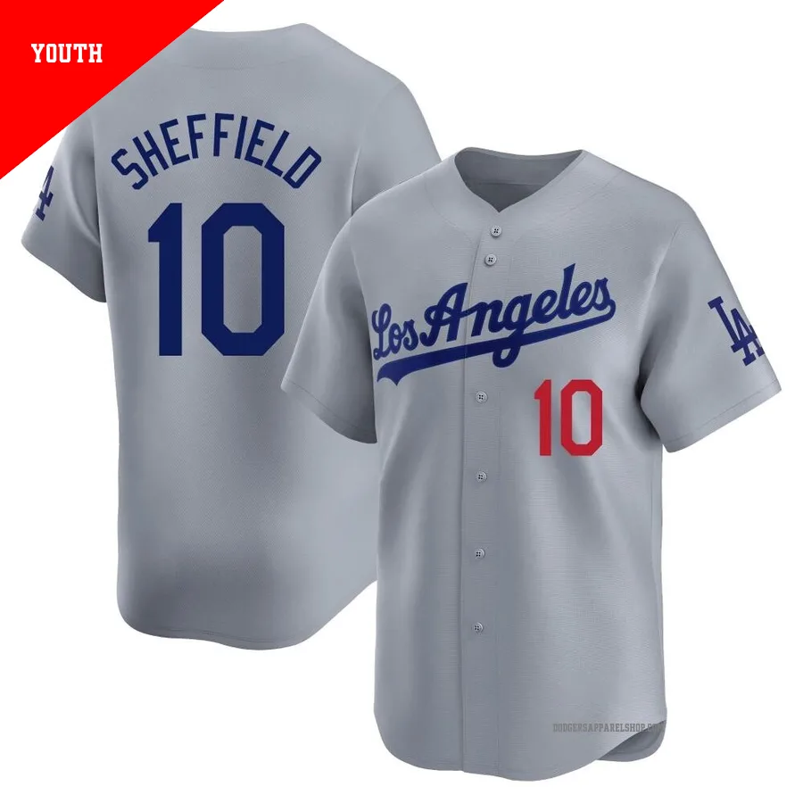 Youth Los Angeles Dodgers ＃10 Gary Sheffield Gray Limited Away Jersey