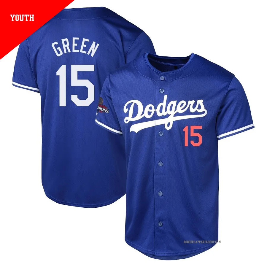 Youth Los Angeles Dodgers ＃15 Shawn Green Royal Limited Alternate World Series Champions Jersey