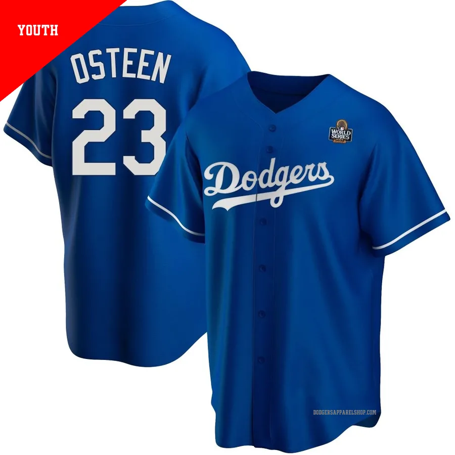 Youth Los Angeles Dodgers ＃23 Claude Osteen Royal Replica Alternate 2024 World Series Jersey