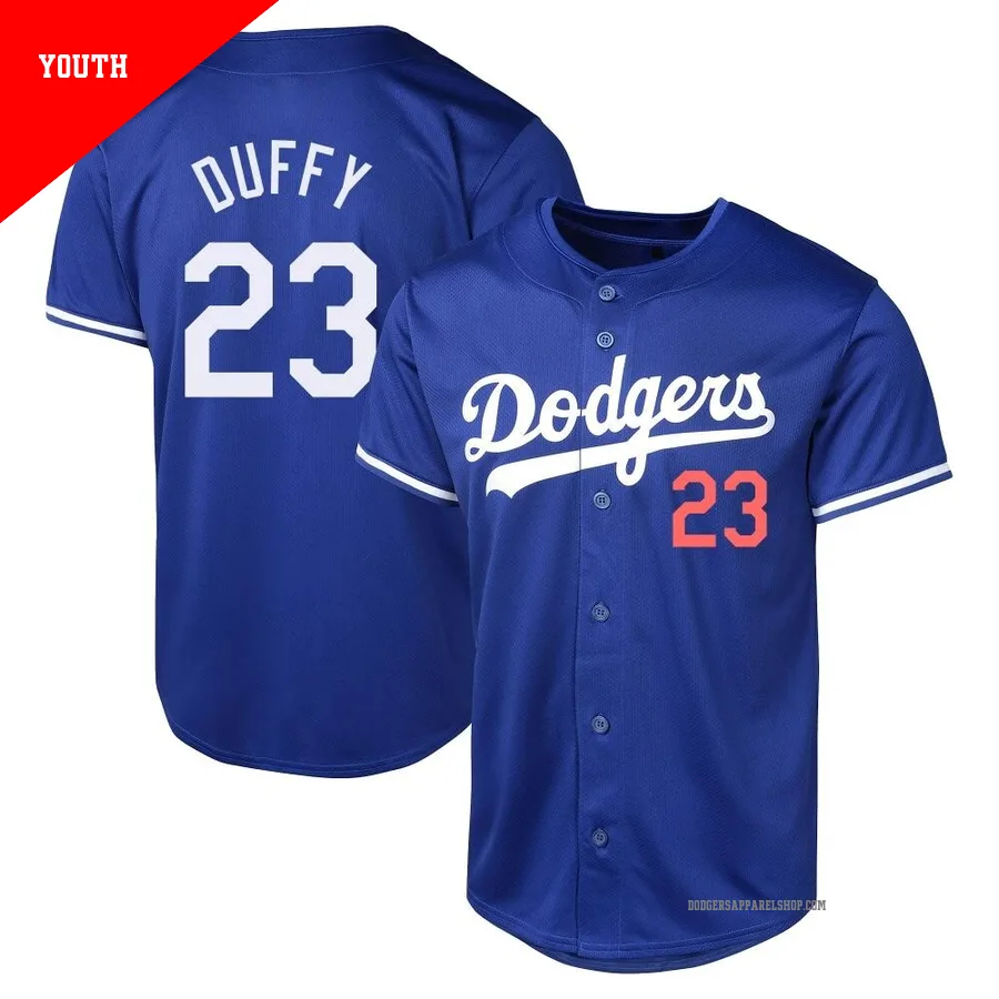 Youth Los Angeles Dodgers ＃23 Danny Duffy Royal Limited Alternate Jersey