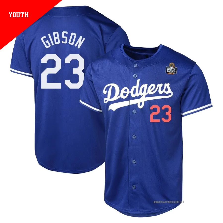 Youth Los Angeles Dodgers ＃23 Kirk Gibson Royal Limited Alternate 2024 World Series Jersey