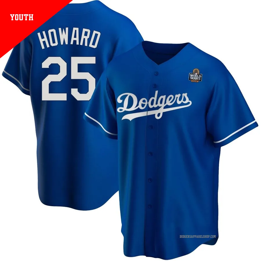 Youth Los Angeles Dodgers ＃25 Frank Howard Royal Replica Alternate 2024 World Series Jersey
