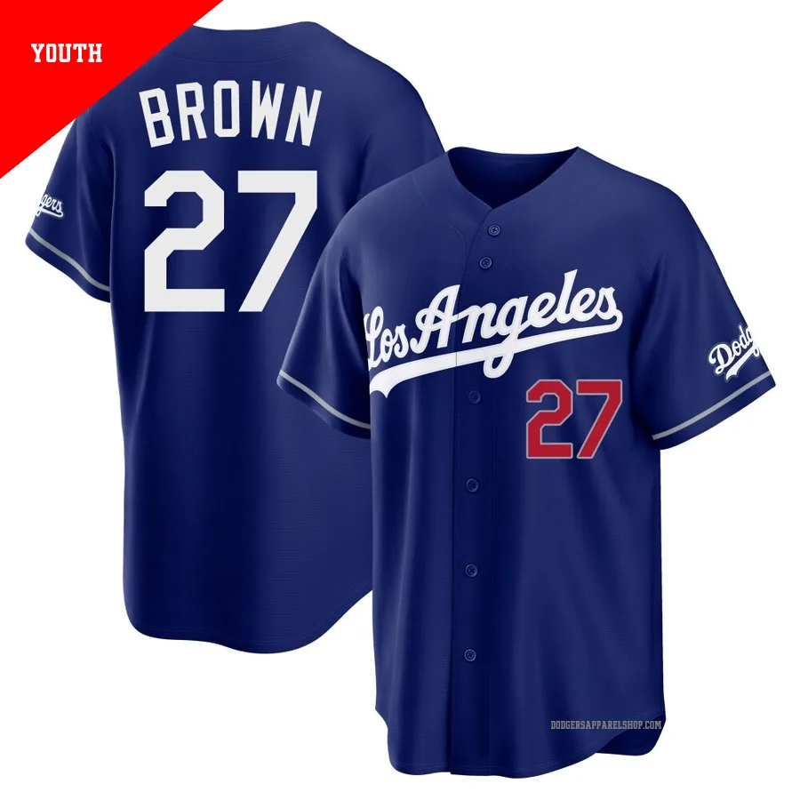 Youth Los Angeles Dodgers ＃27 Kevin Brown Royal Limited Alternate Stadium Jersey