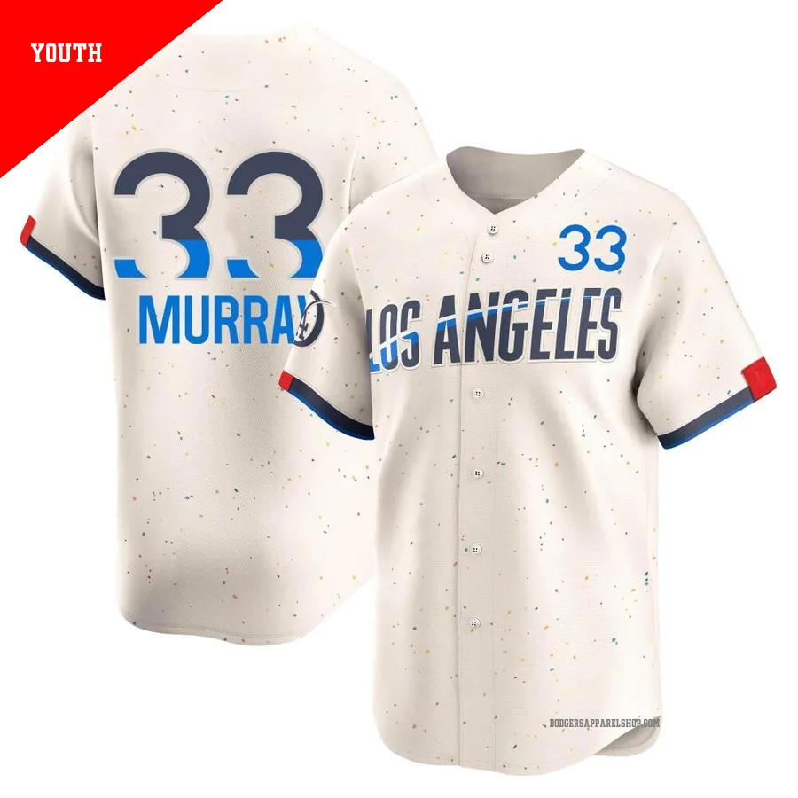 Youth Los Angeles Dodgers ＃33 Eddie Murray Cream Limited 2024 City Connect Jersey