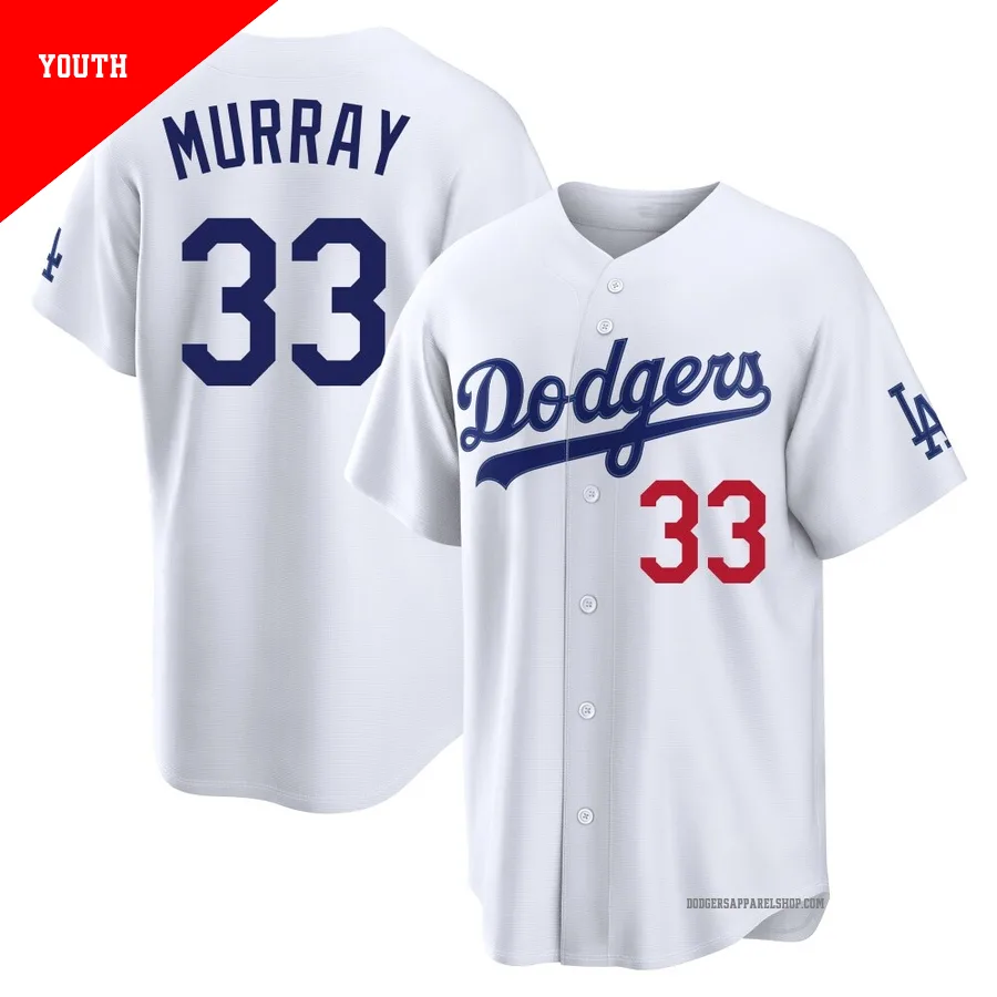 Youth Los Angeles Dodgers ＃33 Eddie Murray White Limited Home Stadium Jersey