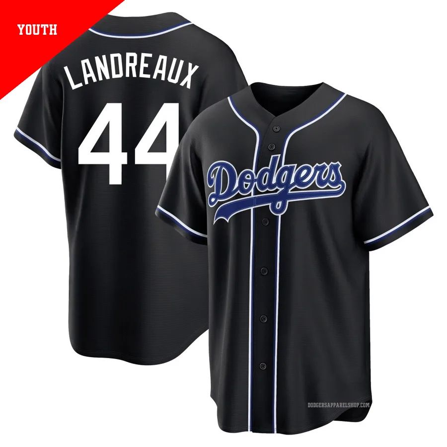 Youth Los Angeles Dodgers ＃44 Ken Landreaux Black Replica Fashion Out Jersey